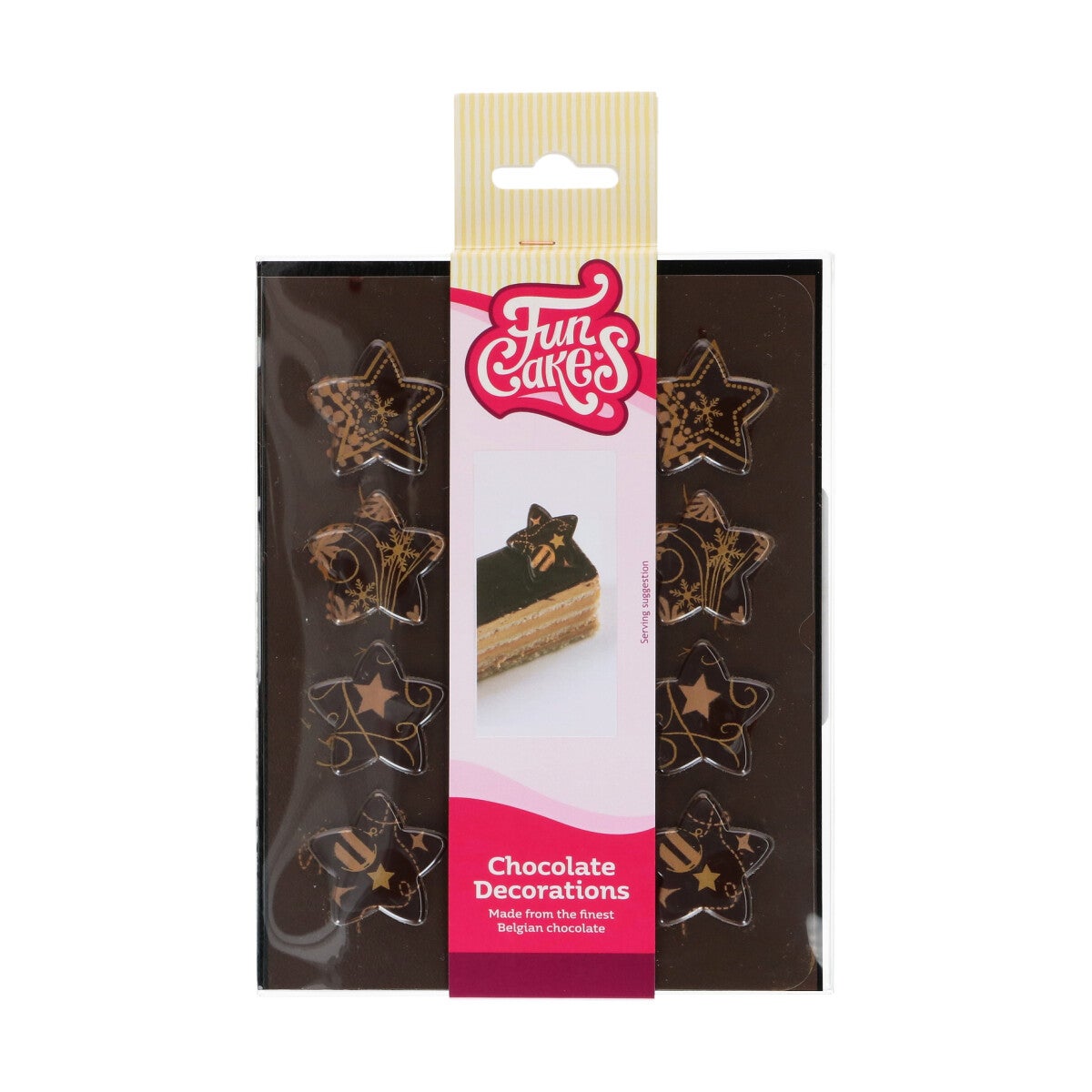 FunCakes Chocolade Decoraties Brons/Goud - Sterren Set/12