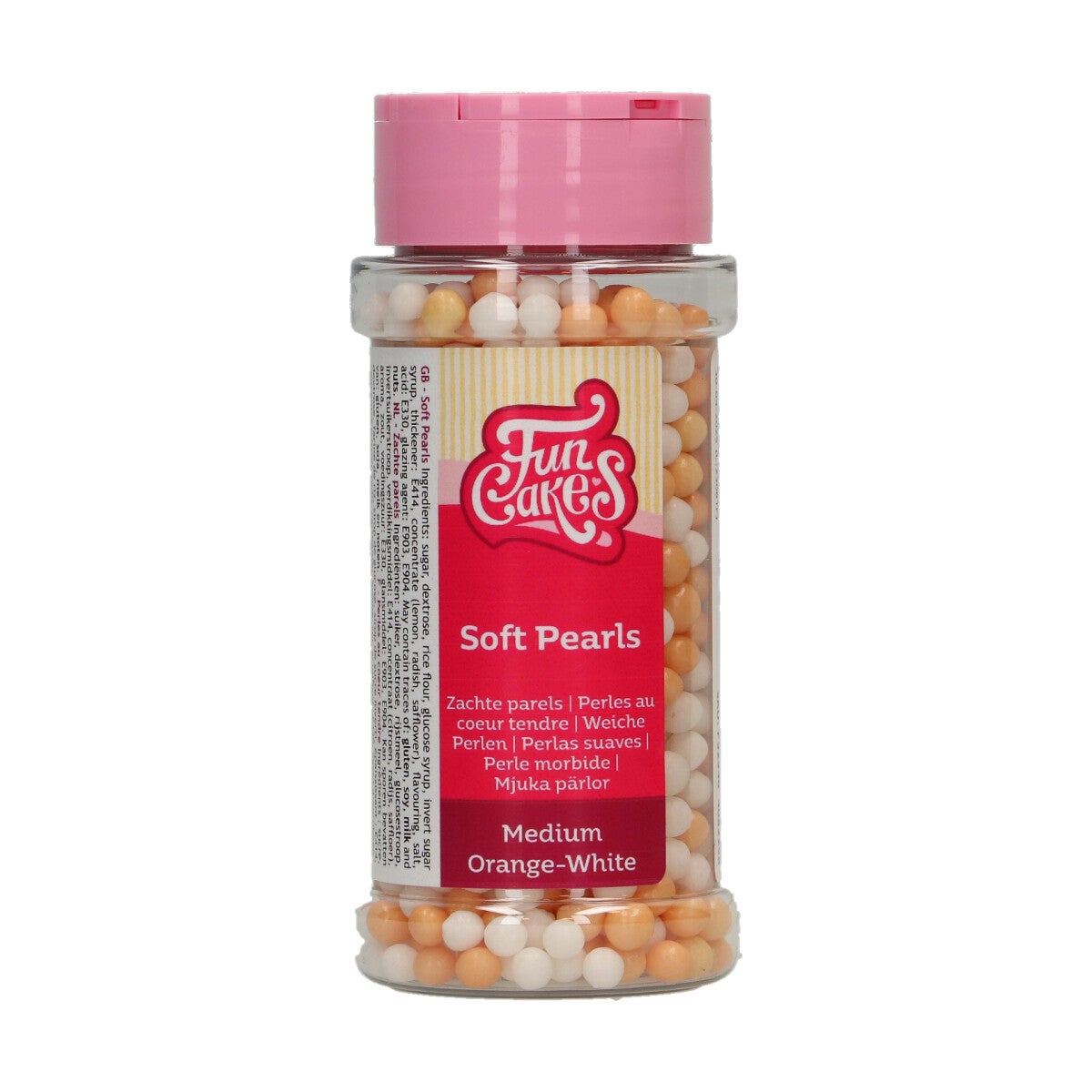 FunCakes Zachte Parels Medium Oranje/Wit 60 g
