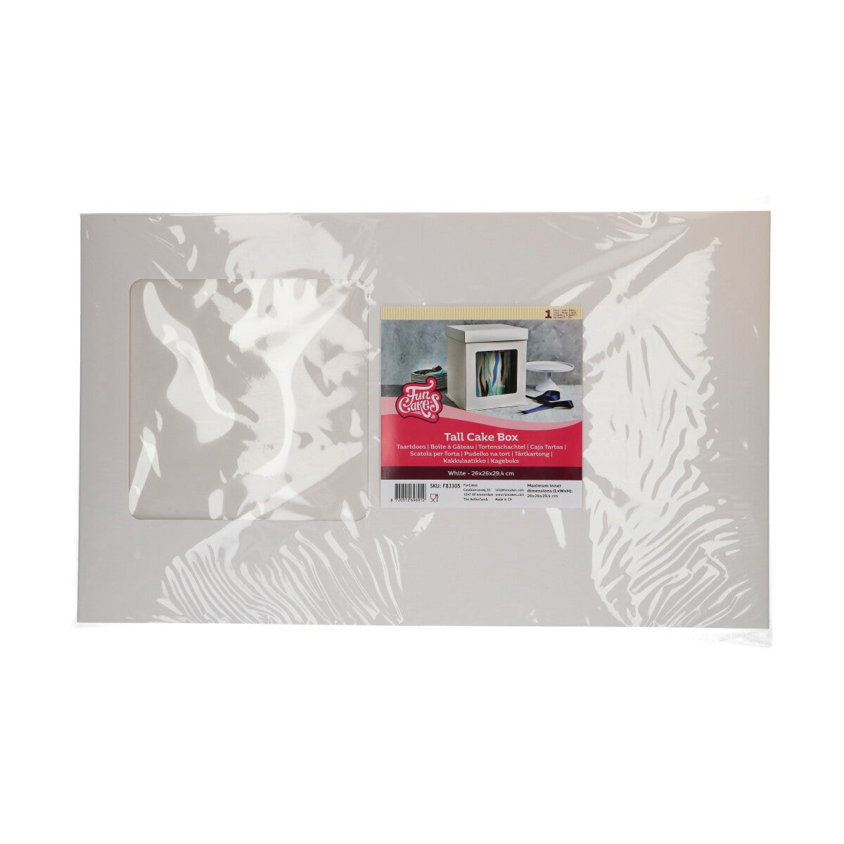 FunCakes Tall Cake Box 26 x 26 x 29,4 cm - Wit