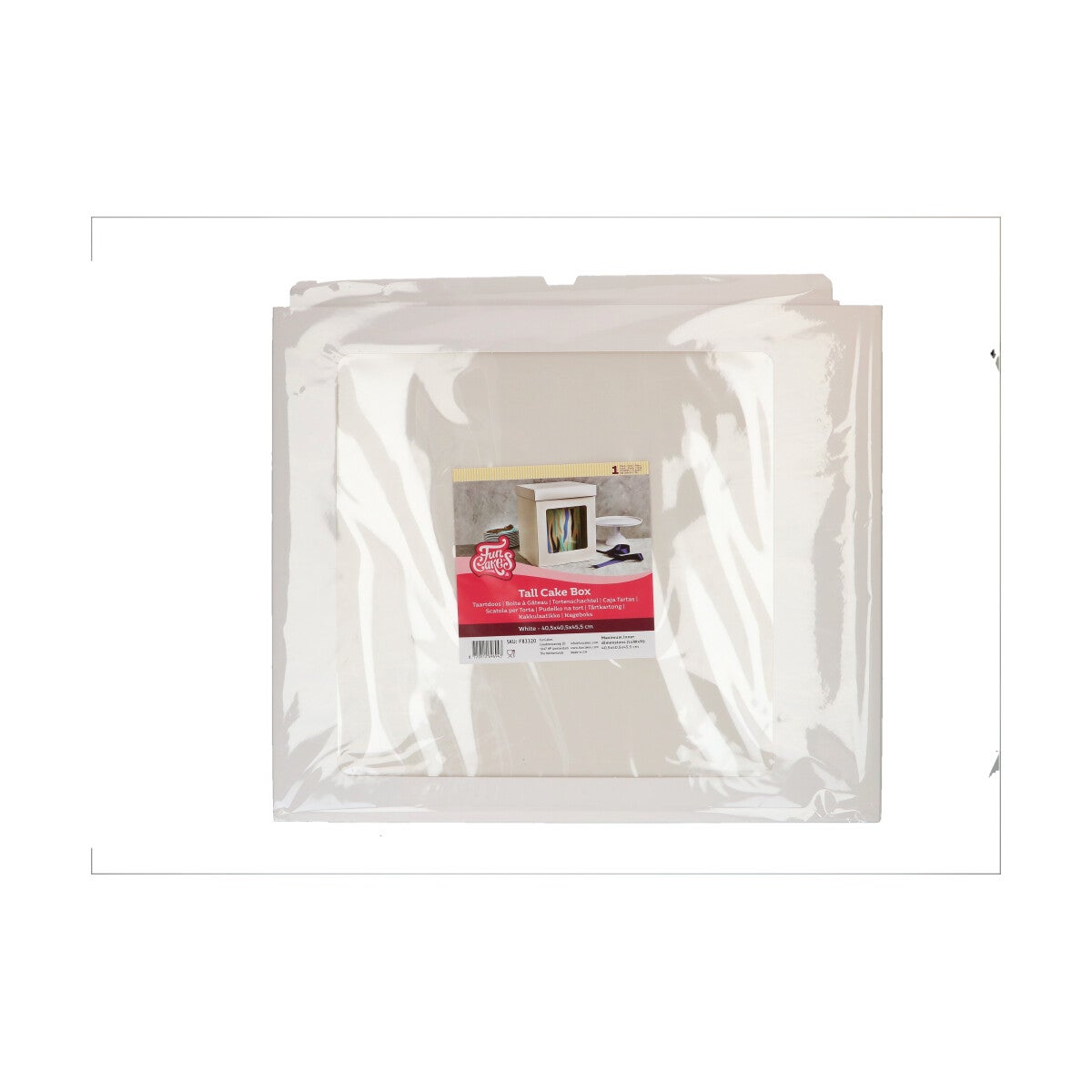 FunCakes Tall Cake Box 40,5 x 40,5 x 45,5 cm - Wit