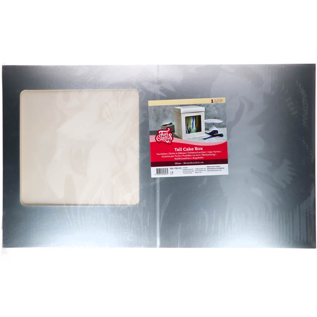 FunCakes Tall Cake Box 30,4 x 30,4 x 34,5 cm - Zilver