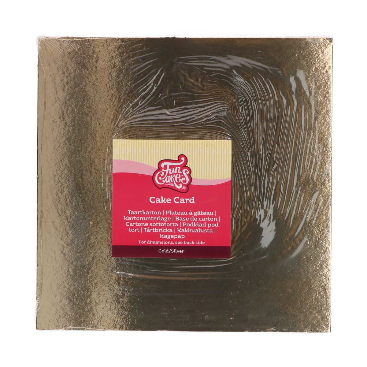 FunCakes Taartkartons Goud/Zilver Vierkant 25 cm pk/3