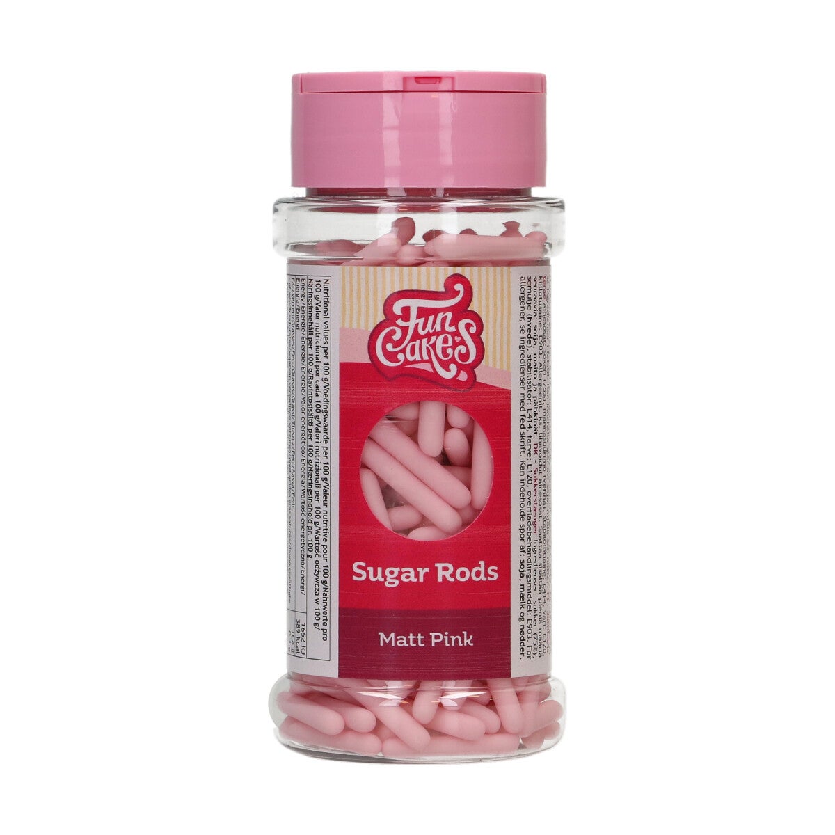 FunCakes Sugar Rods XL Mat Roze 70g