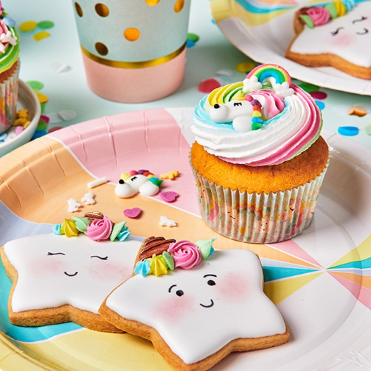 FunCakes Suikerdecoratie Eenhoorn & Regenboog Set/12