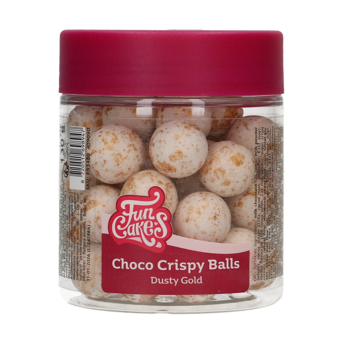 FunCakes Choco Crispy Ballen - Mat Gold Splash