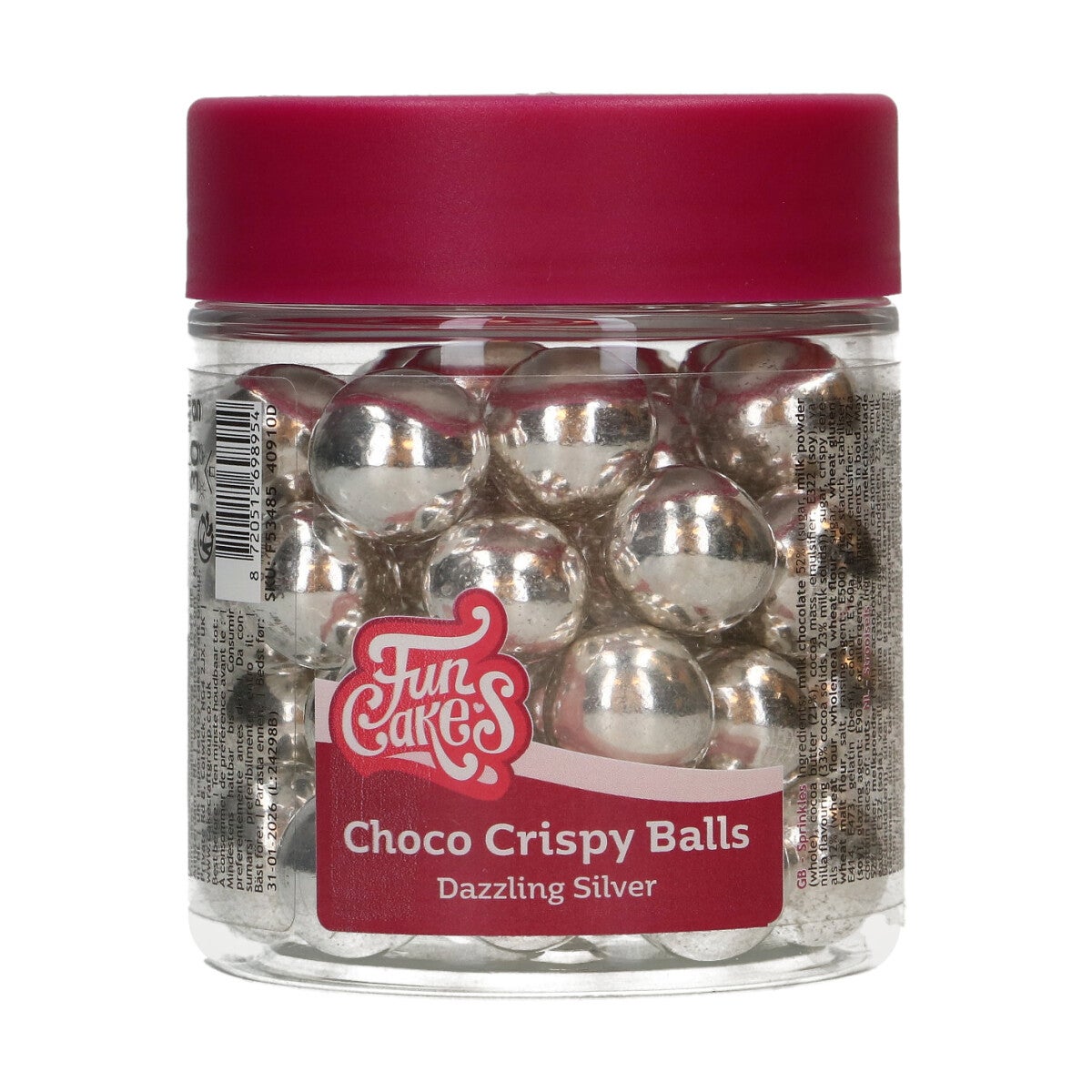 FunCakes Choco Crispy Ballen - Metallic Zilver