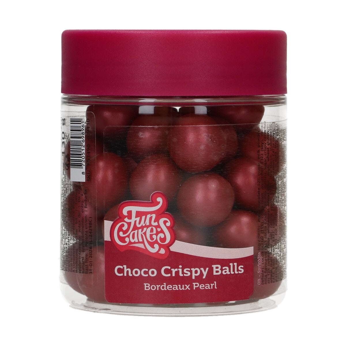 FunCakes Choco Crispy Ballen - Glanzend Bordeaux