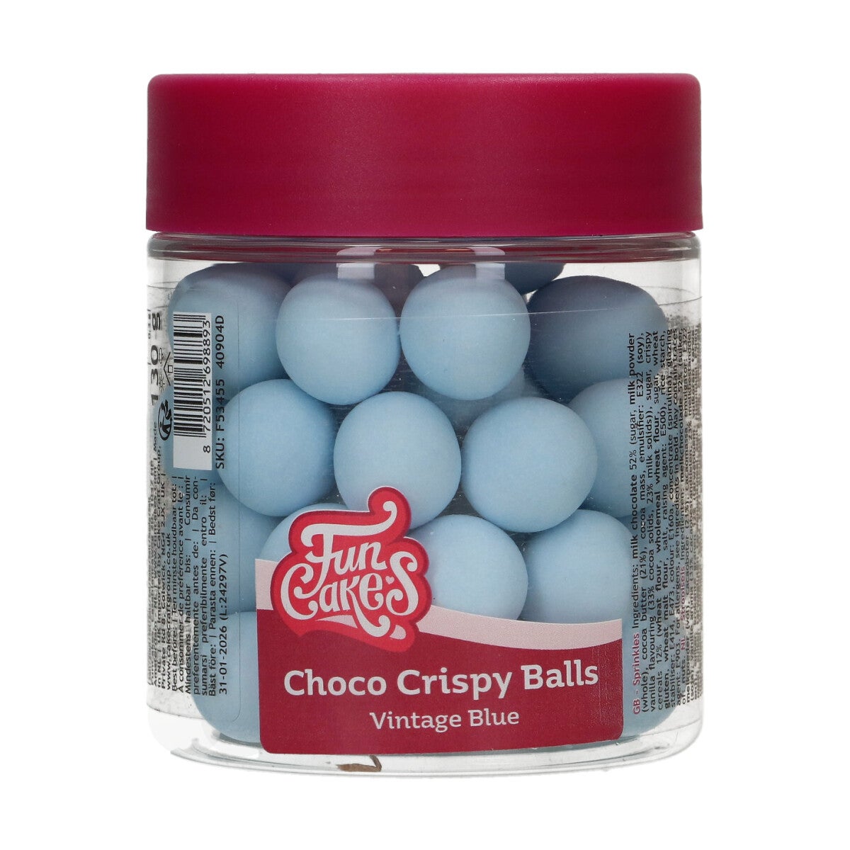 FunCakes Choco Crispy Ballen - Mat Blauw