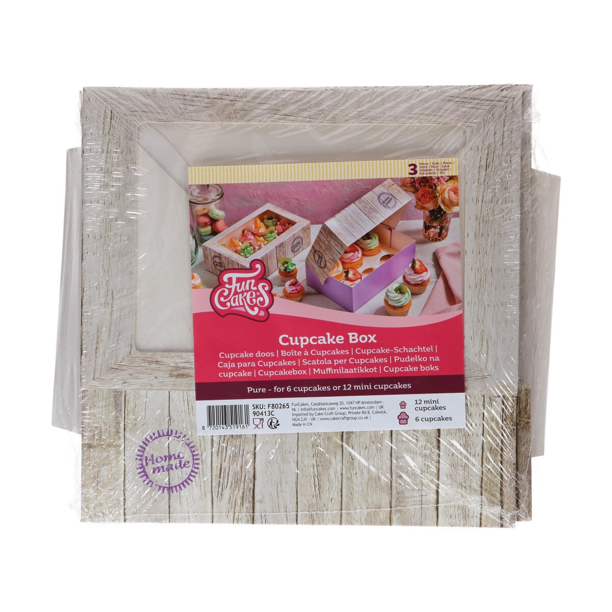 FunCakes Cupcake Doos 6 - Pure pk/3