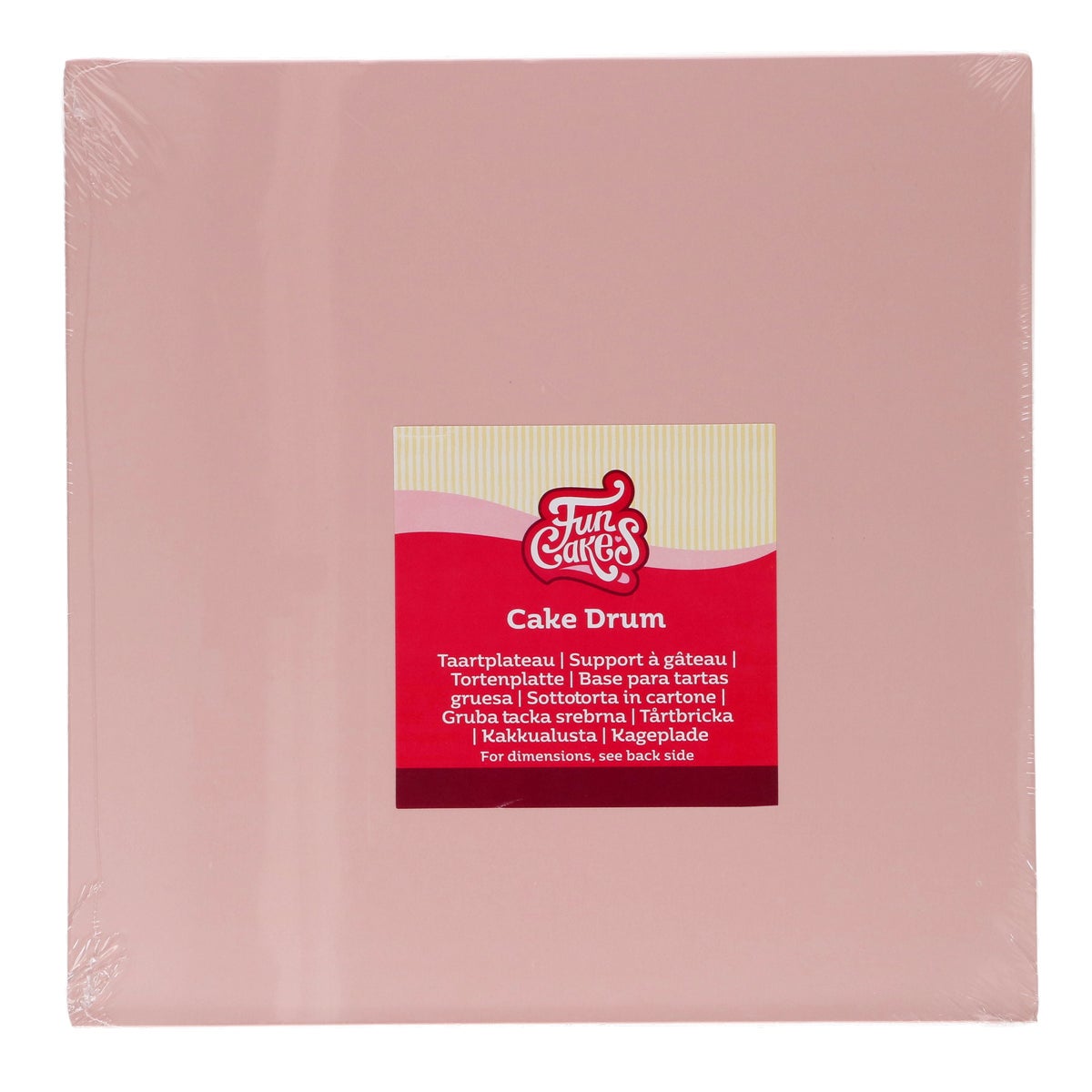 FunCakes Cake Drum Vierkant Pastel Roze 25 cm