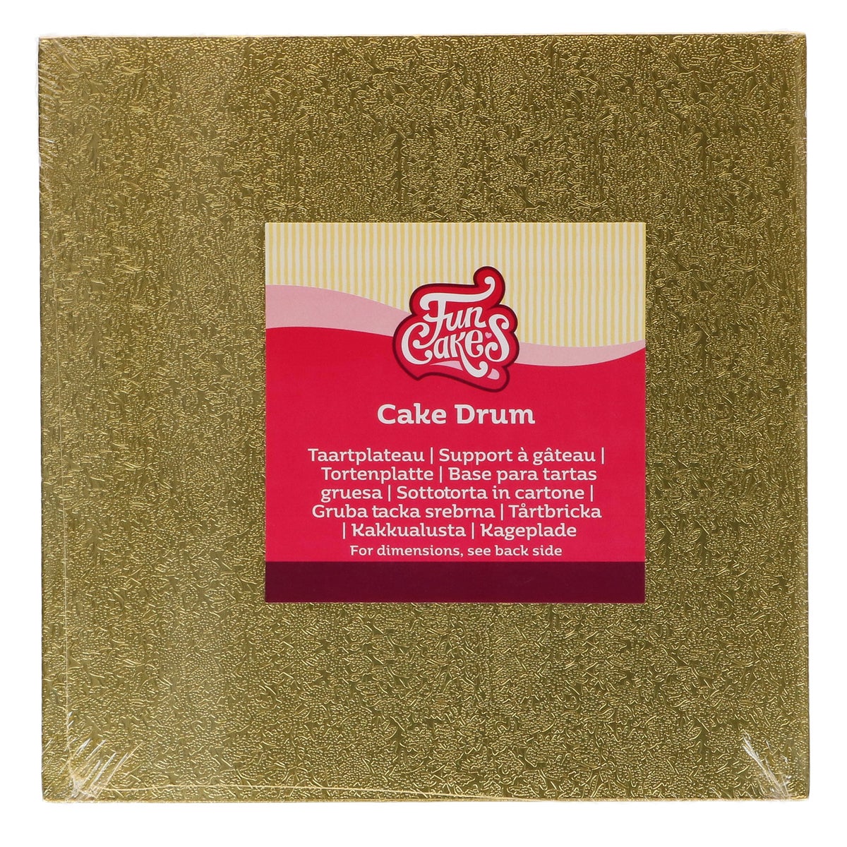 FunCakes Cake Drum Vierkant Goud 20 cm