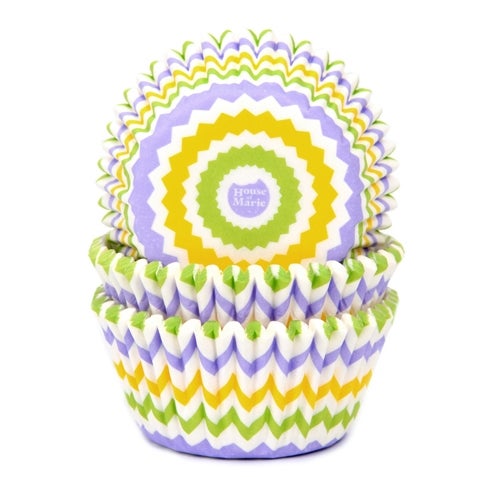 House of Marie Baking Cups Chevron Lente pk/50