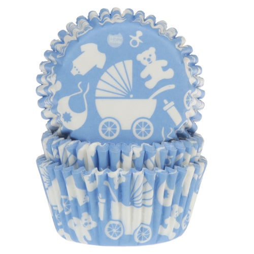 House of Marie Baking Cups Baby Blauw pk/48