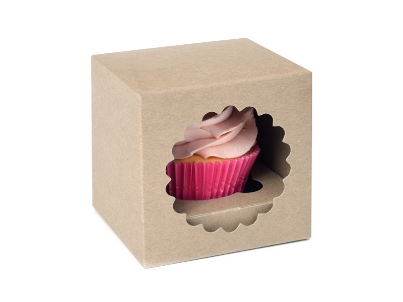 House of Marie Cupcake Box 1 - Kraft pk/3