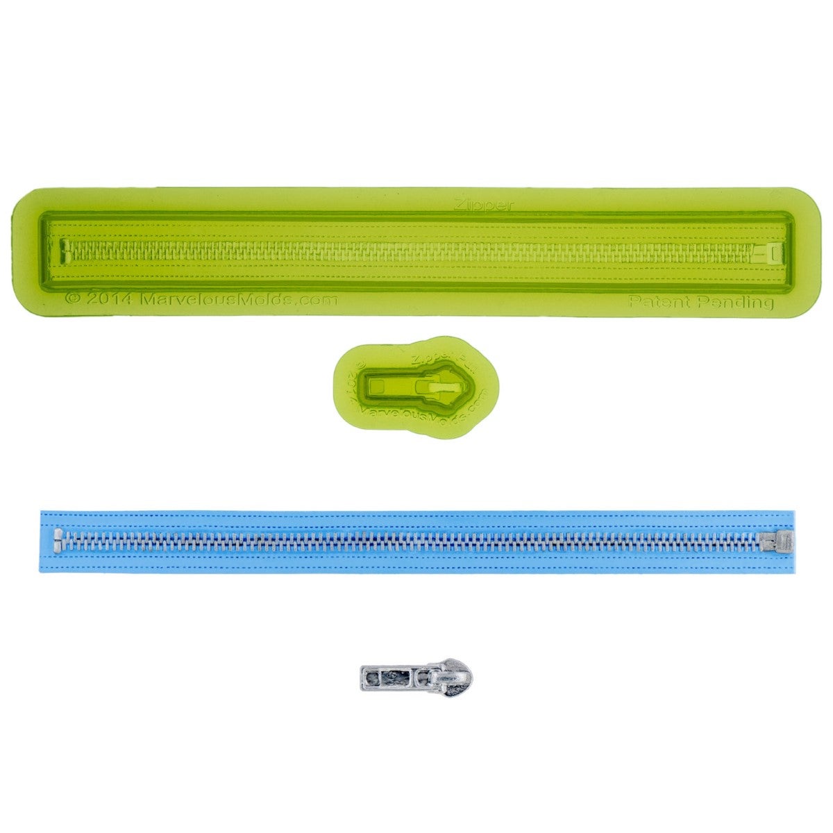 Marvelous Molds Silicone Mal - Zipper & Pull Mold