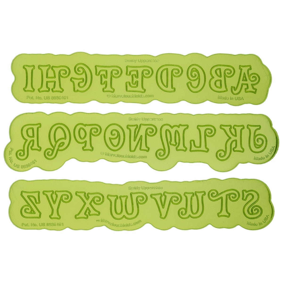 Marvelous Molds Silicone Mal - Swirly Uppercase Flexabet™