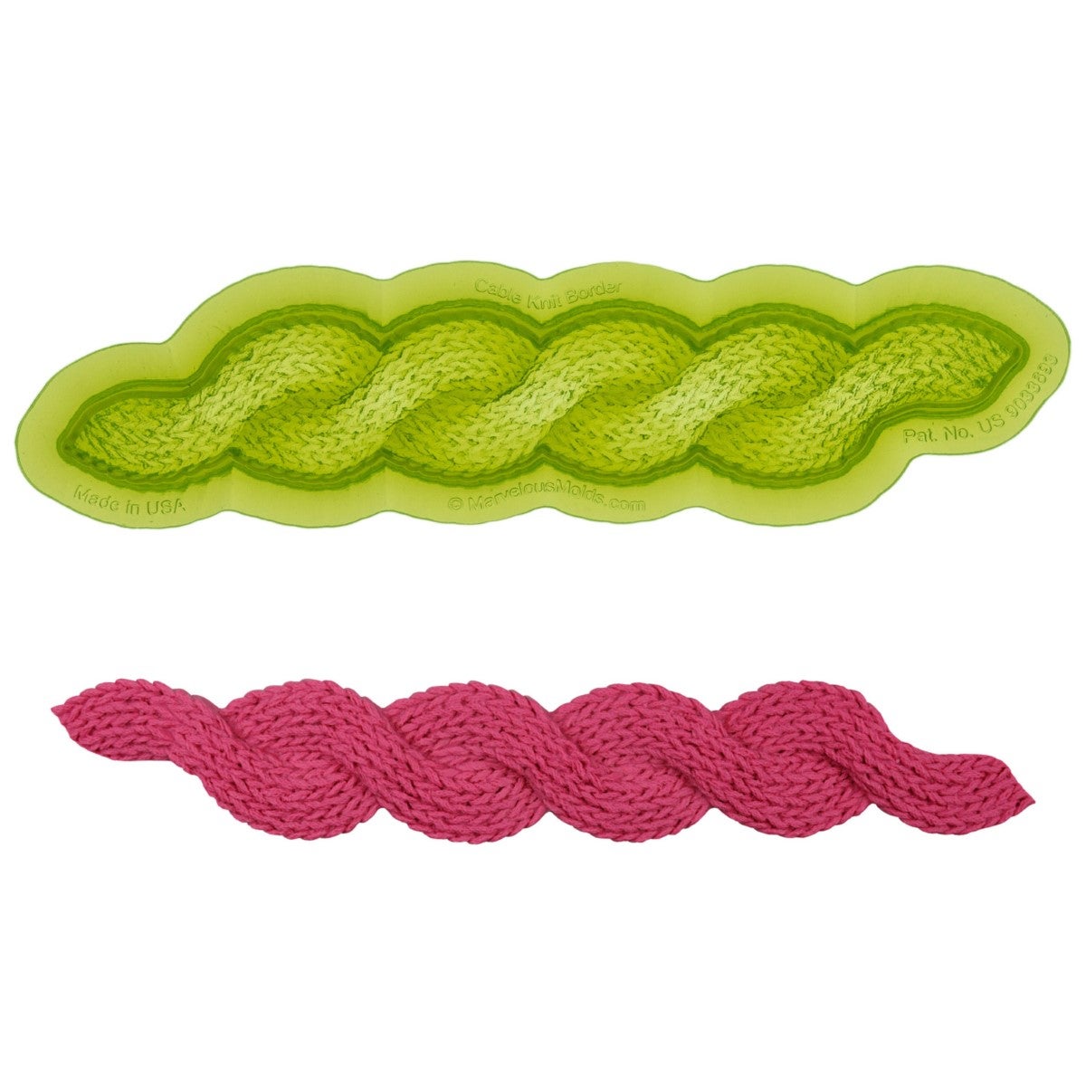 Marvelous Molds Silicone Mal - Cable Knit Border Mold