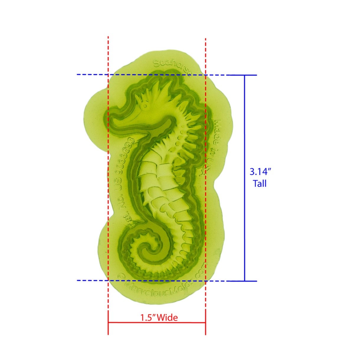 Marvelous Molds Silicone Mal - Seahorse Mold
