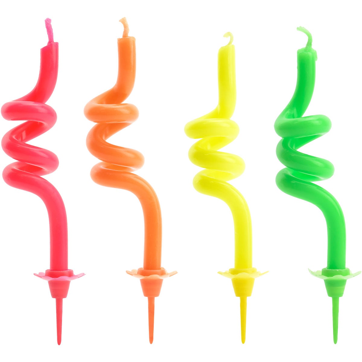 PartyDeco Verjaardagskaarsjes - Curl Mix 8 cm pk/4