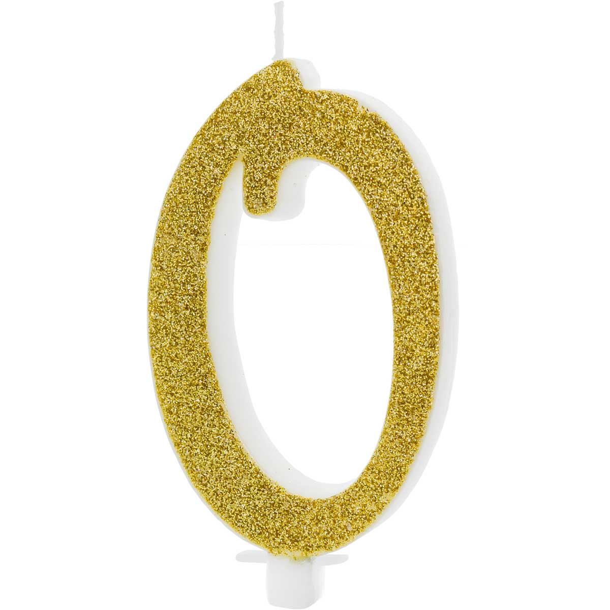 PartyDeco Verjaardagskaars Number 0 - Modern Gold