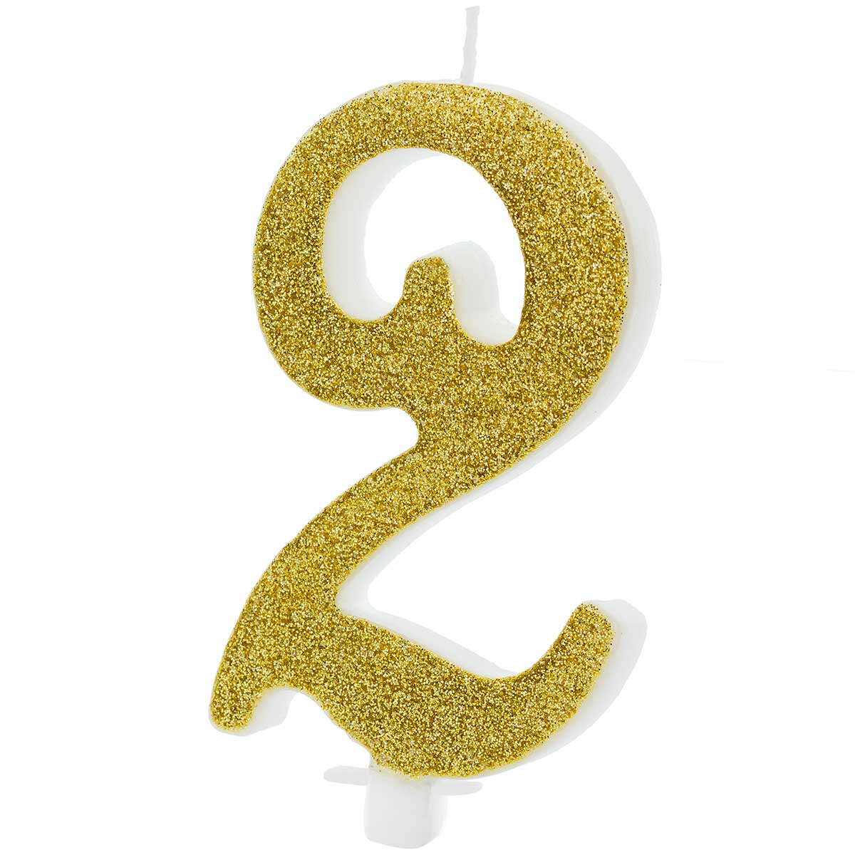 PartyDeco Verjaardagskaars Nummer 2 - Modern Gold
