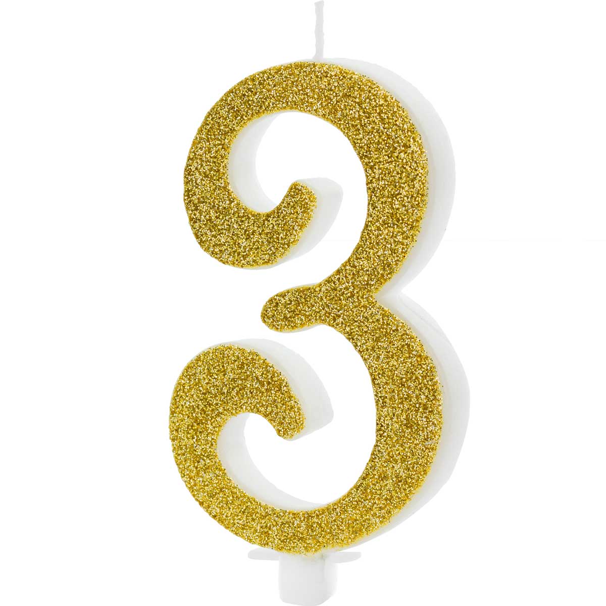 PartyDeco Verjaardagskaars Nummer 3 - Modern Gold