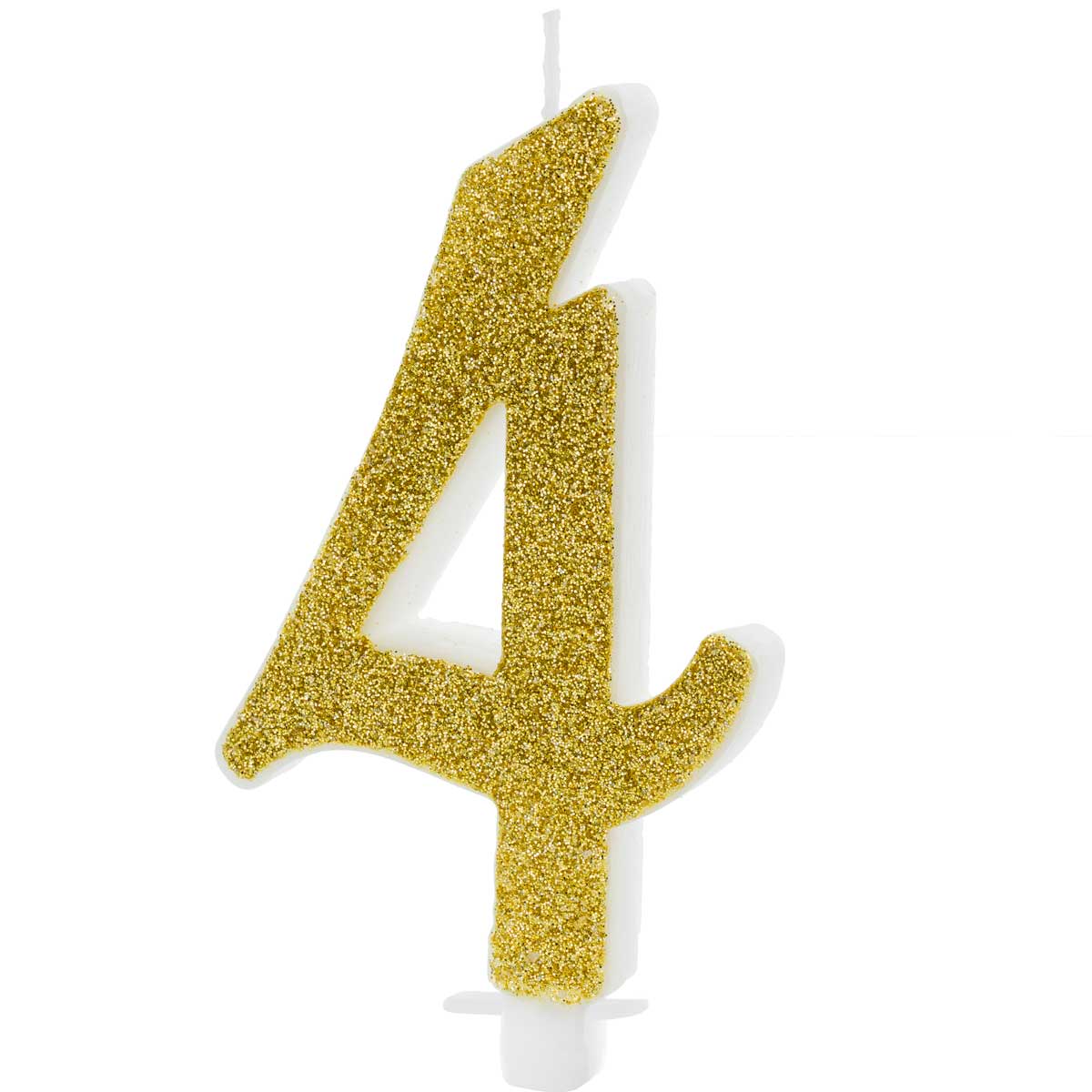 PartyDeco Verjaardagskaars Nummer 4 - Modern Gold