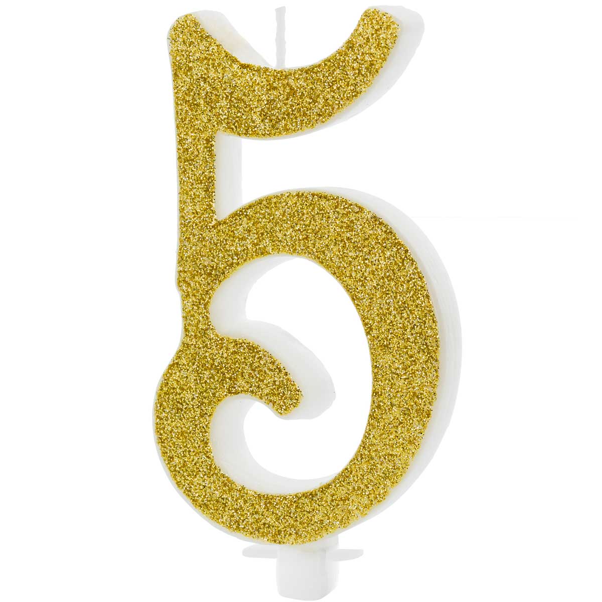 PartyDeco Verjaardagskaars Nummer 5 - Modern Gold
