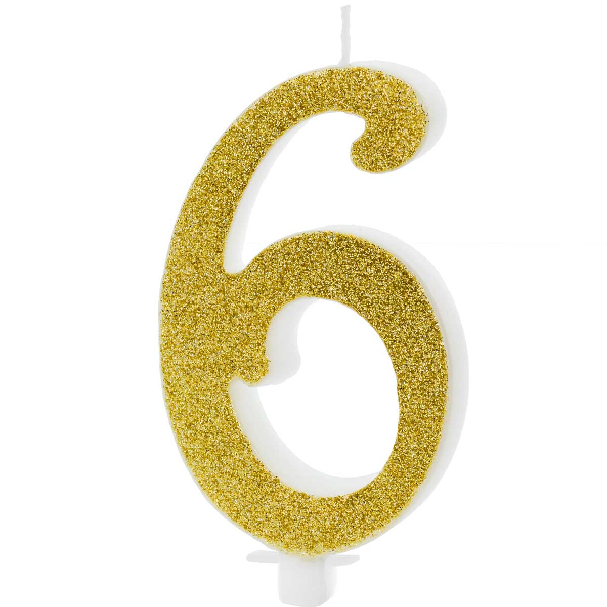 PartyDeco Verjaardagskaars Nummer 6 - Modern Gold