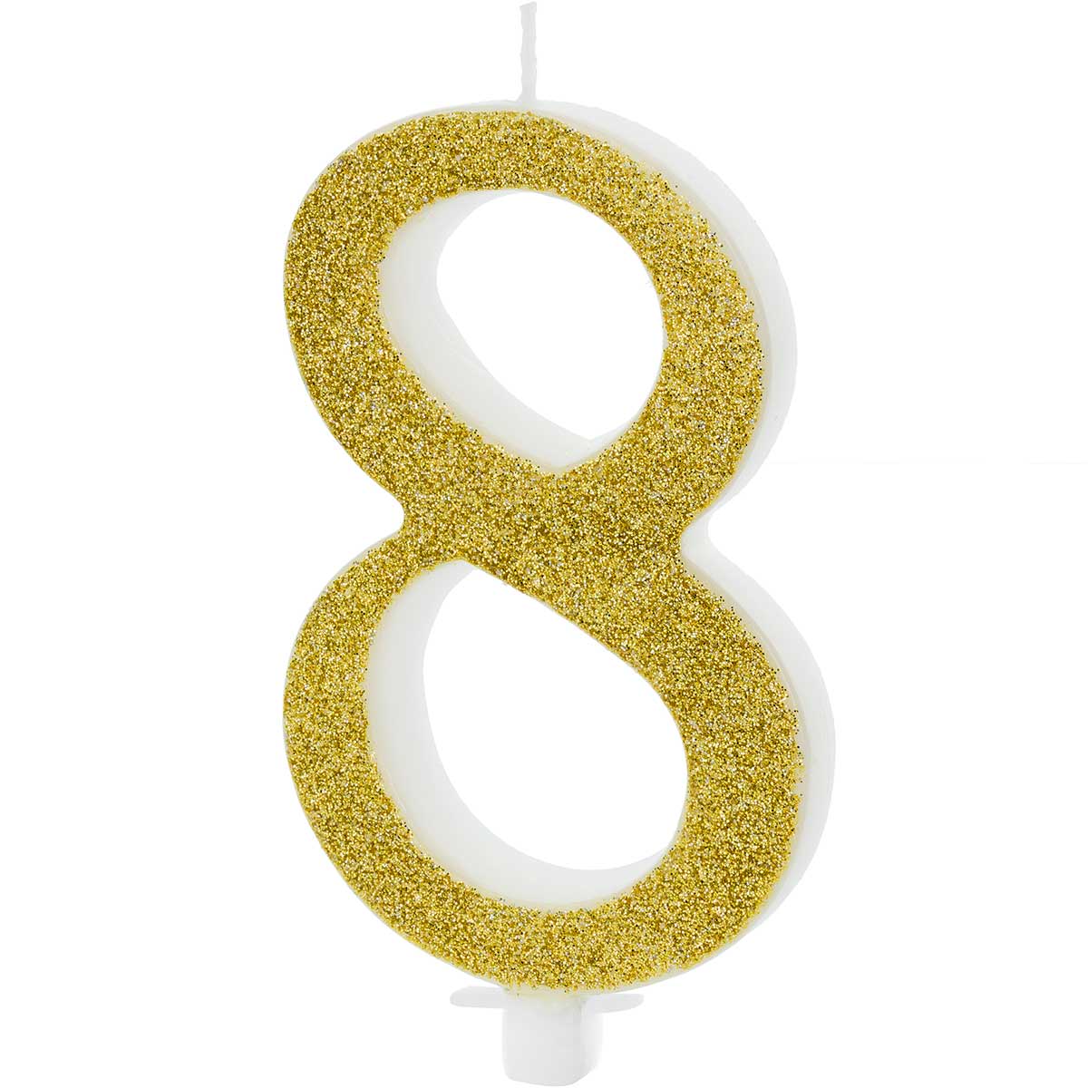 PartyDeco Verjaardagskaars Nummer 8 - Modern Gold