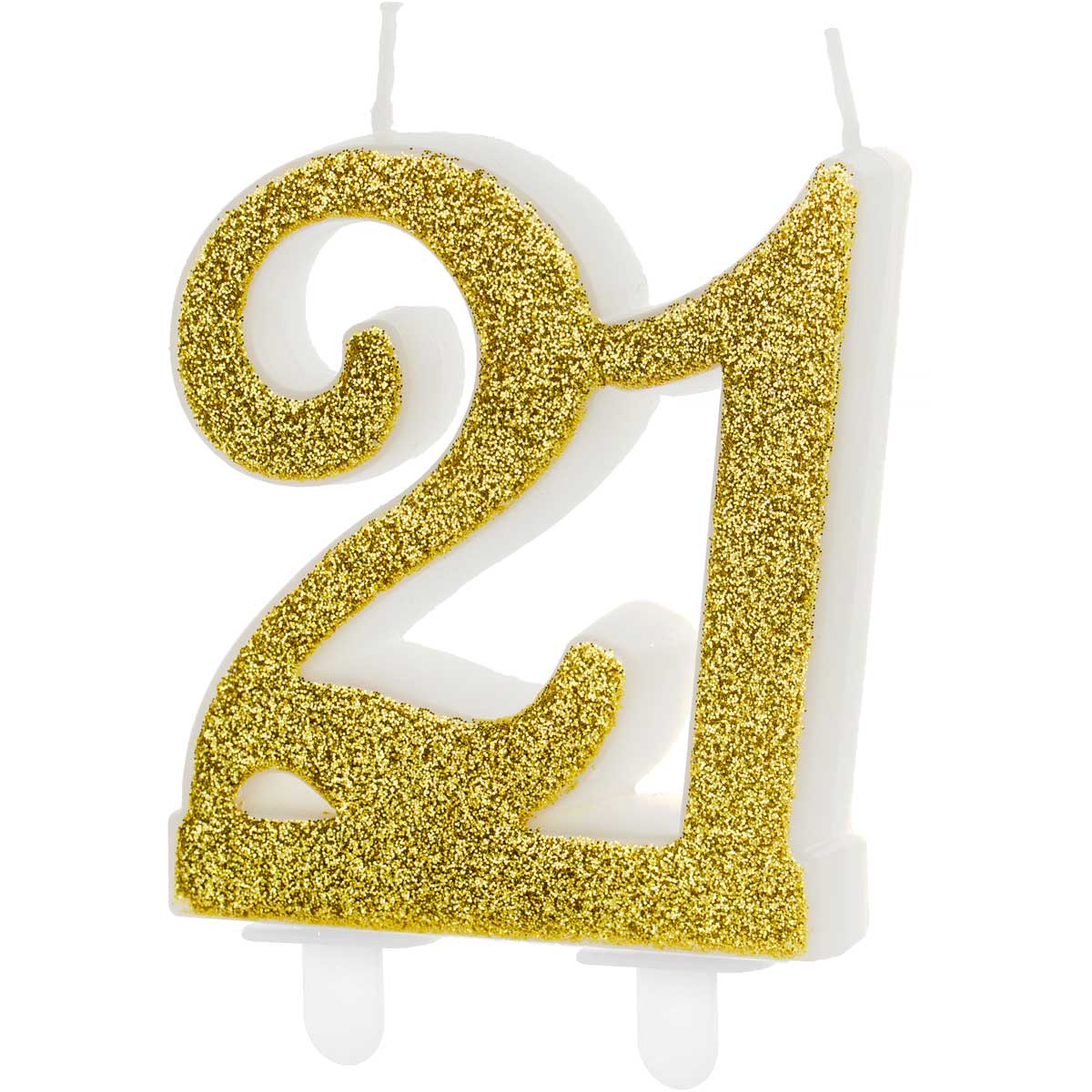 PartyDeco Verjaardagskaars Nummer 21 - Modern Gold