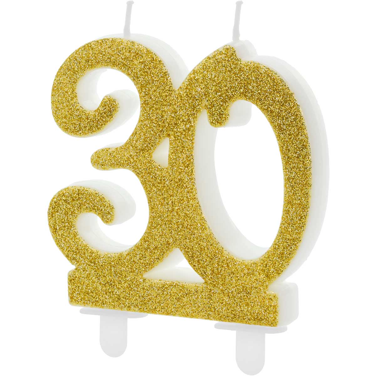 PartyDeco Verjaardagskaars Nummer 30 - Modern Gold