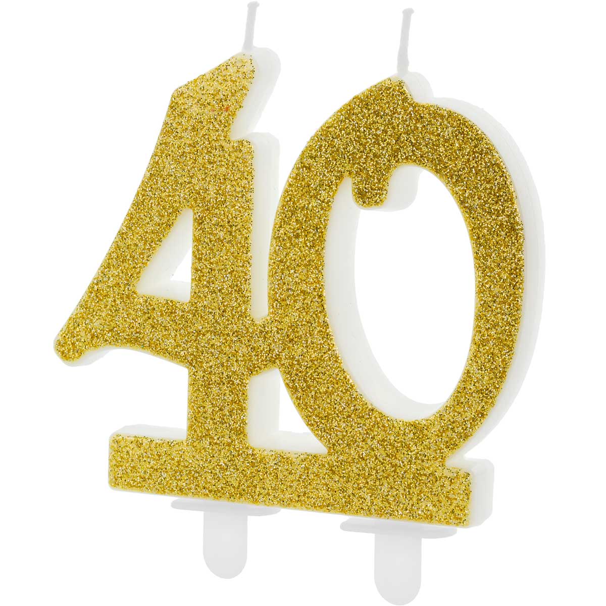 PartyDeco Verjaardagskaars Nummer 40 - Modern Gold