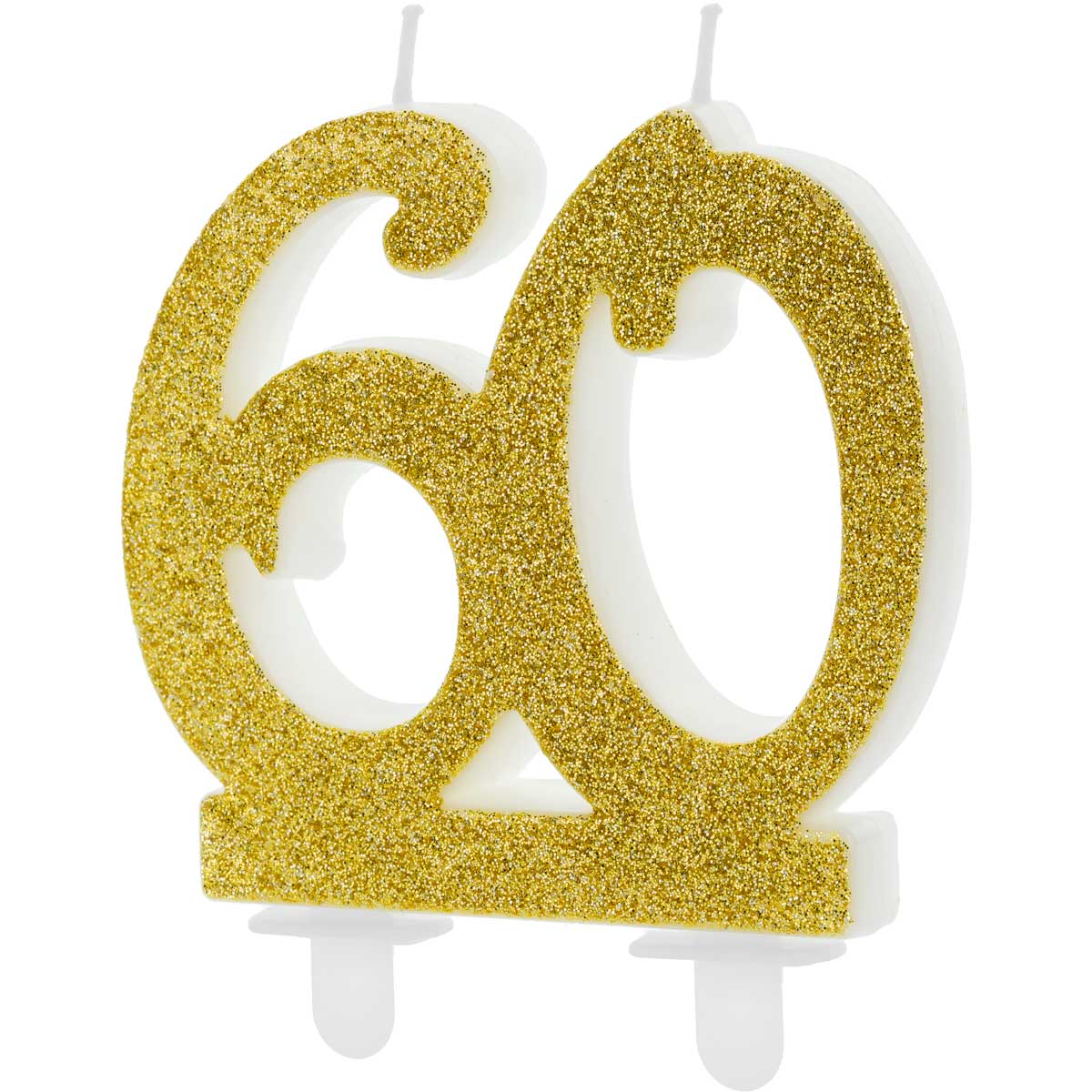 PartyDeco Verjaardagskaars Nummer 60 - Modern Gold