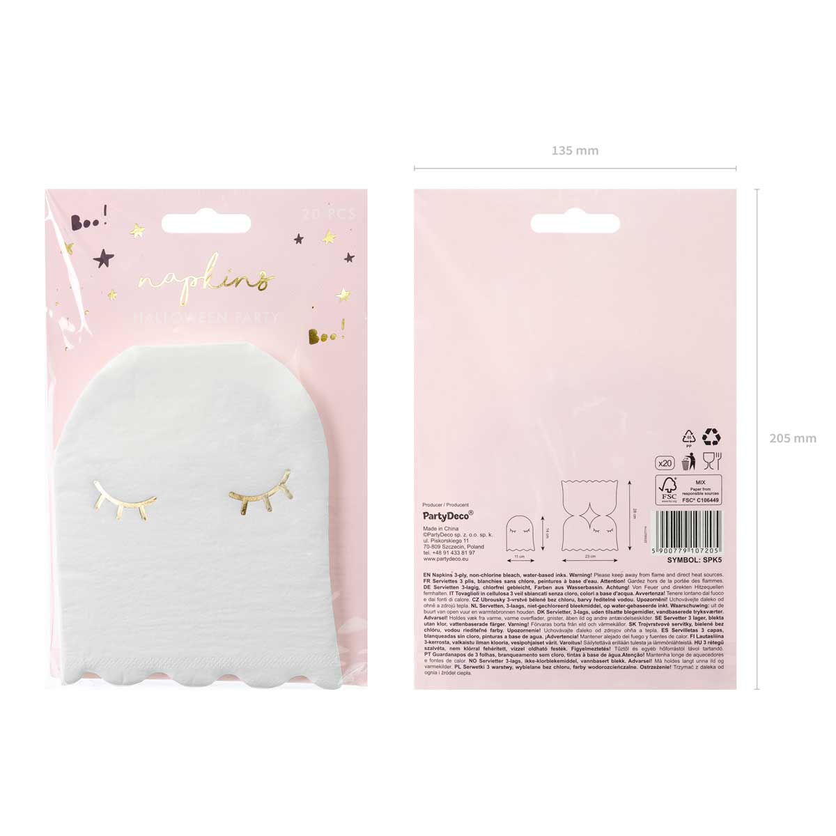 PartyDeco Servetten Ghost pk/20