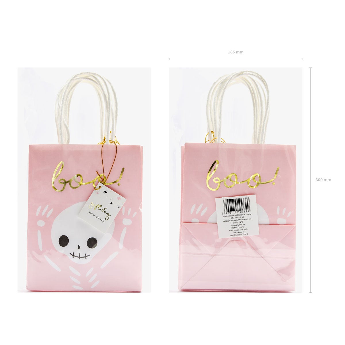 PartyDeco Gift Bags Boo pk/6