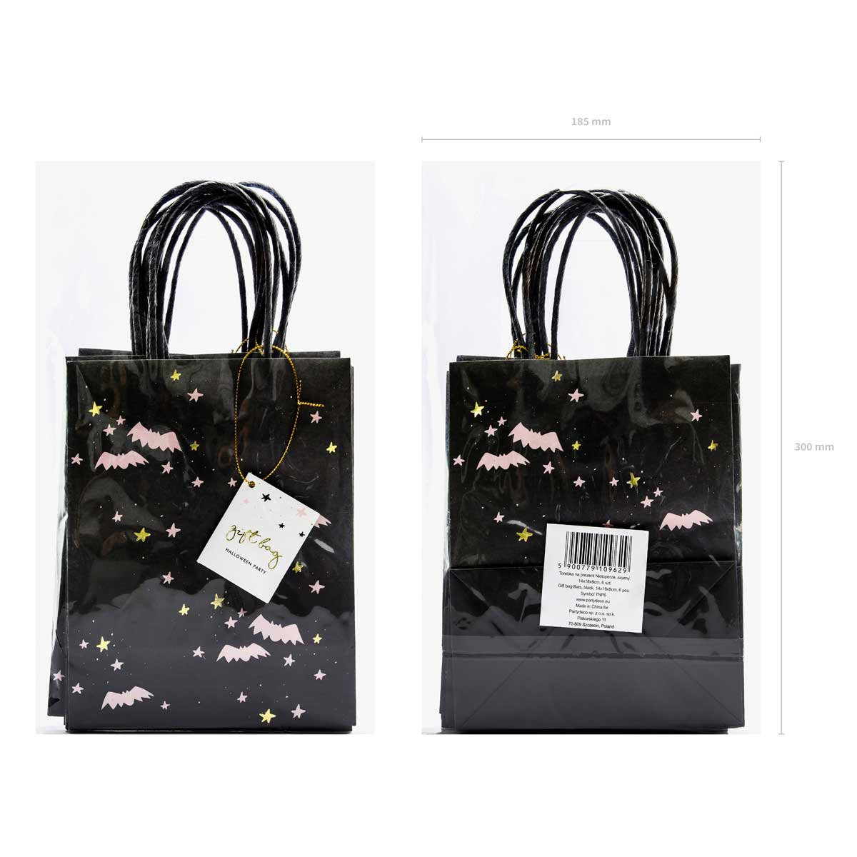 PartyDeco Gift Bags Bats pk/6