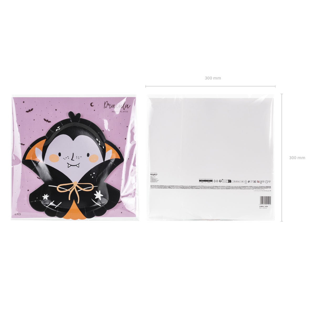 PartyDeco Papieren Borden Dracula pk/6