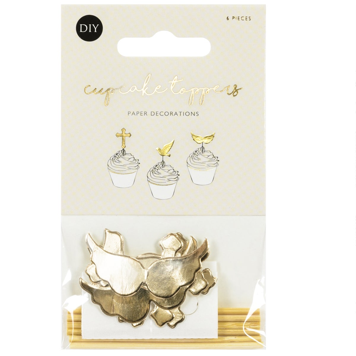PartyDeco Cupcake Toppers Eerste Communie Set/6
