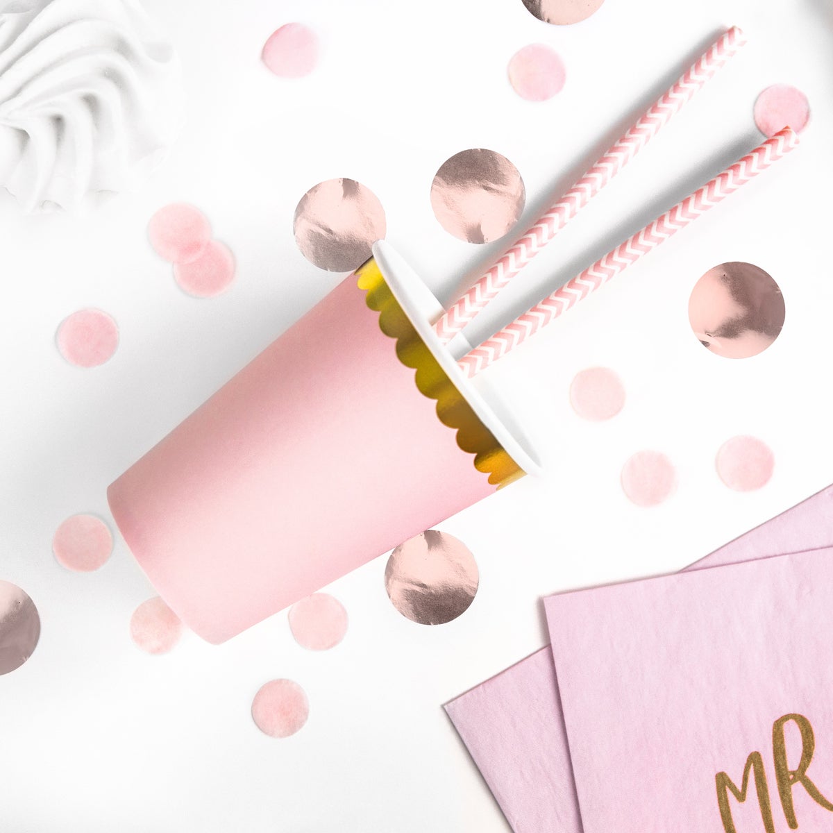 PartyDeco Bekers Licht Roze pk/6