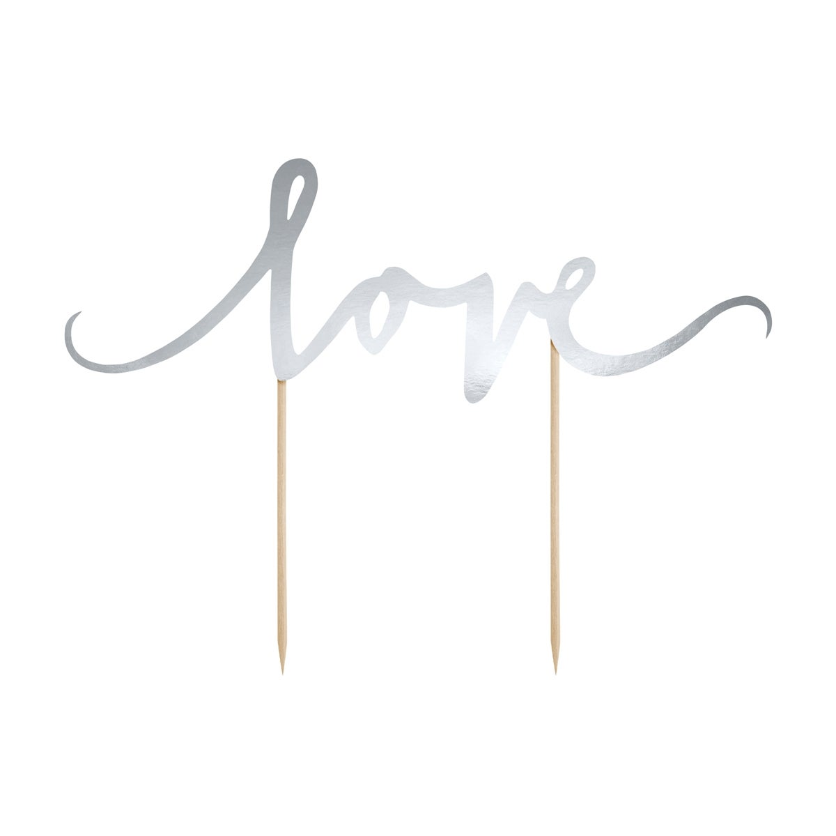 PartyDeco Cake Topper Love - Zilver