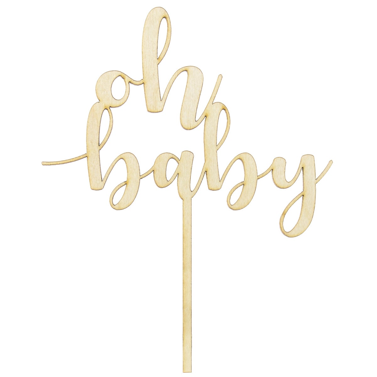 PartyDeco Houten Cake Topper - Oh Baby
