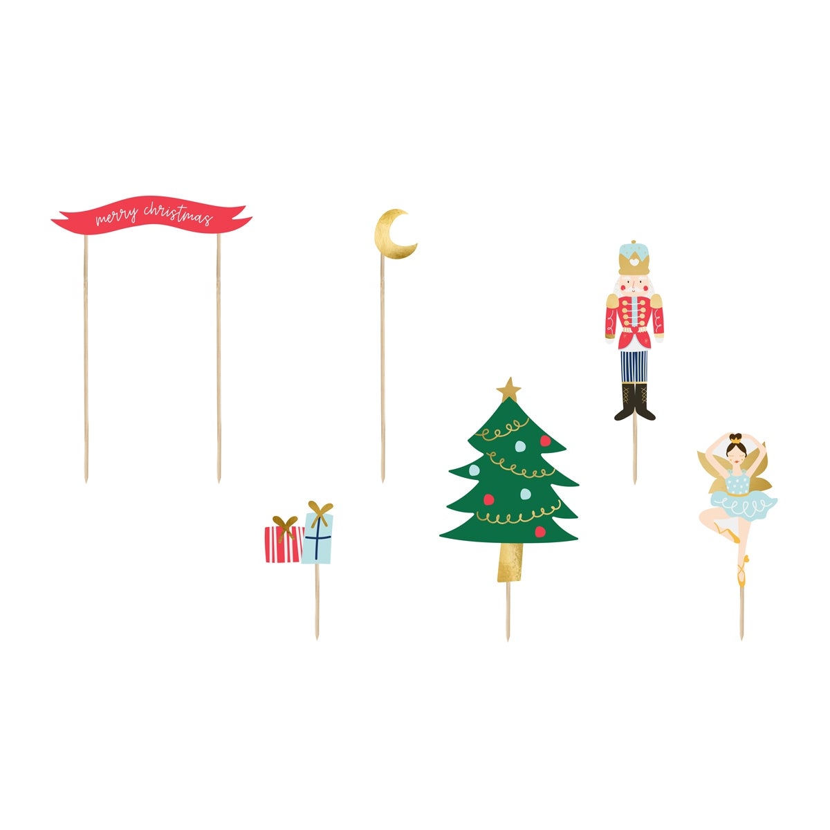 PartyDeco Taarttoppers Notenkraker pk/6
