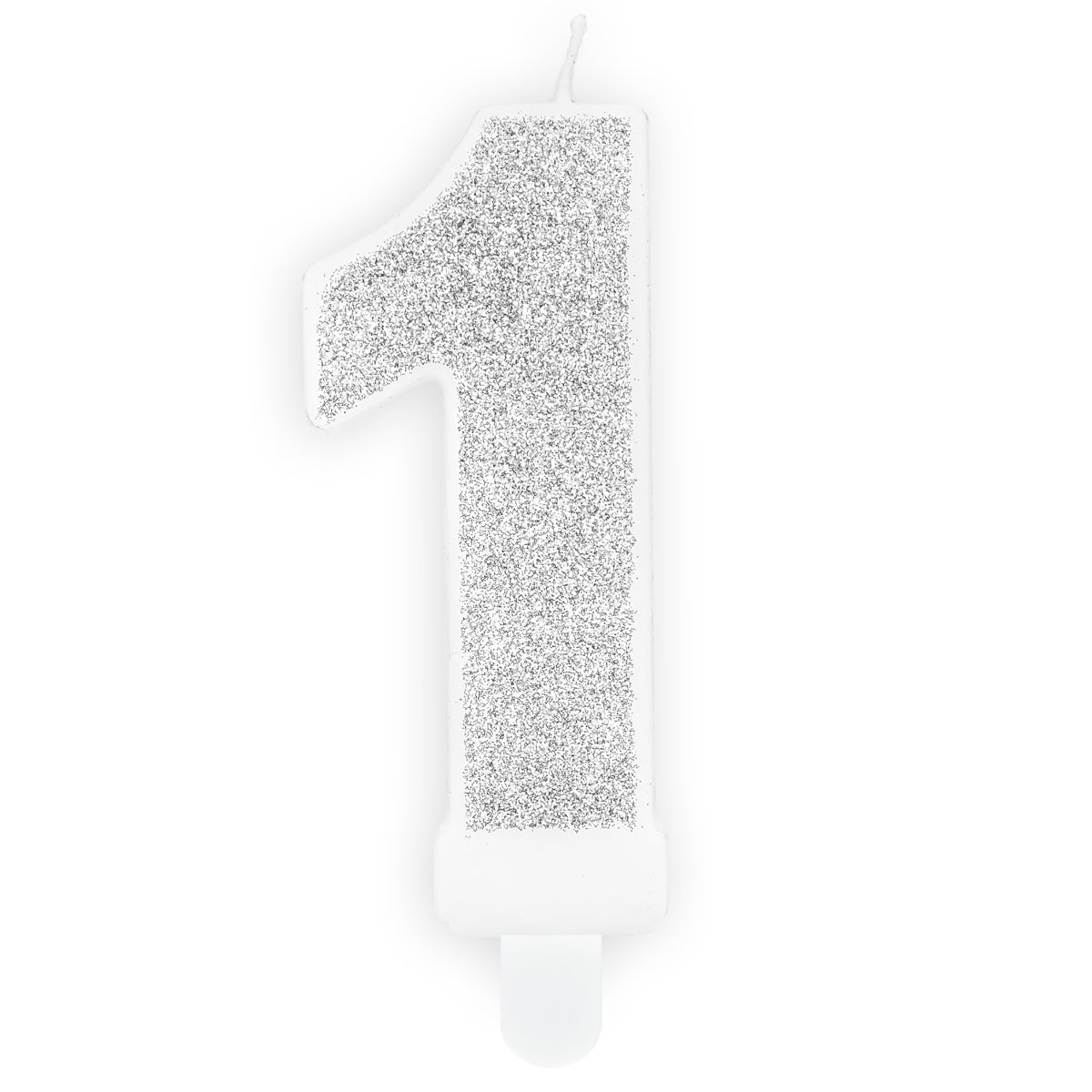 PartyDeco Verjaardag Kaars Nummer 1 - Zilver
