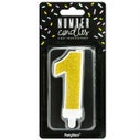 PartyDeco Verjaardag Kaars Nummer 1 - Goud