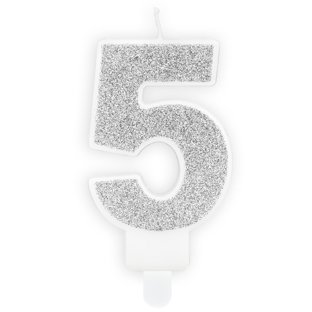PartyDeco Verjaardag Kaars Nummer 5 - Zilver