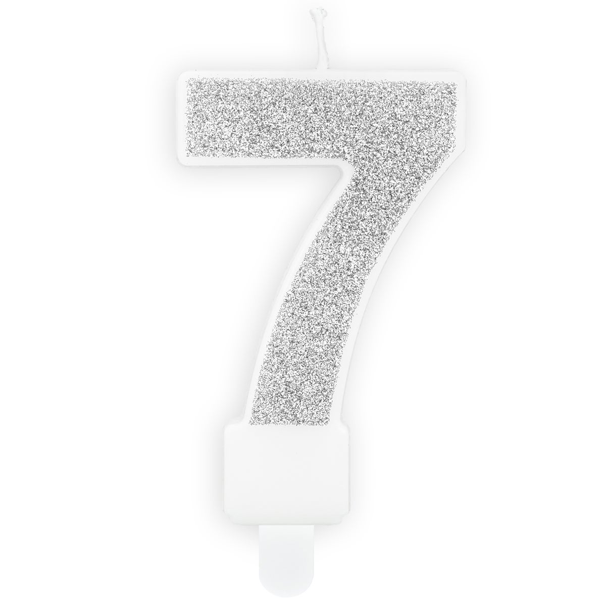PartyDeco Verjaardag Kaars Nummer 7 - Zilver