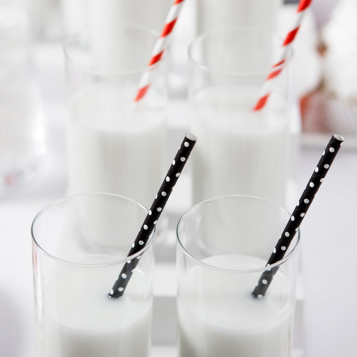 PartyDeco Papieren Rietjes Zwart pk/10