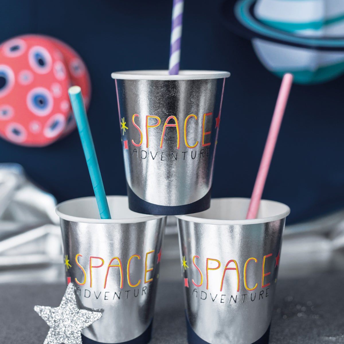 PartyDeco Papieren Rietjes Light Roze pk/10