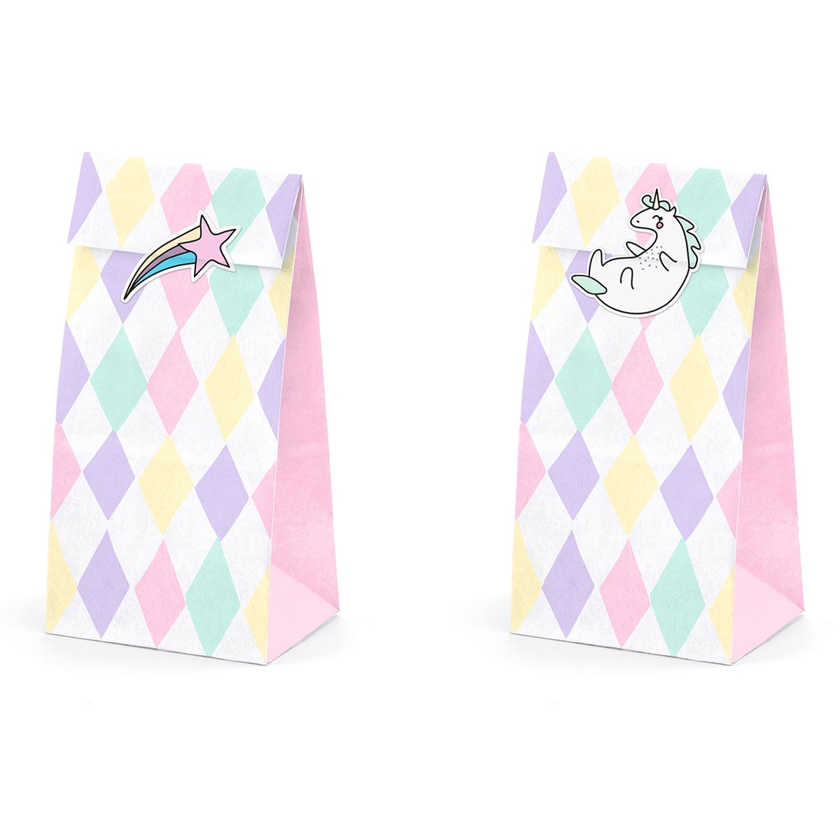 PartyDeco Traktatie Zakjes Unicorn Set/6